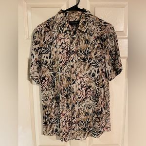 Men’s Cotton On Print Button Down Shortsleeve Shirt